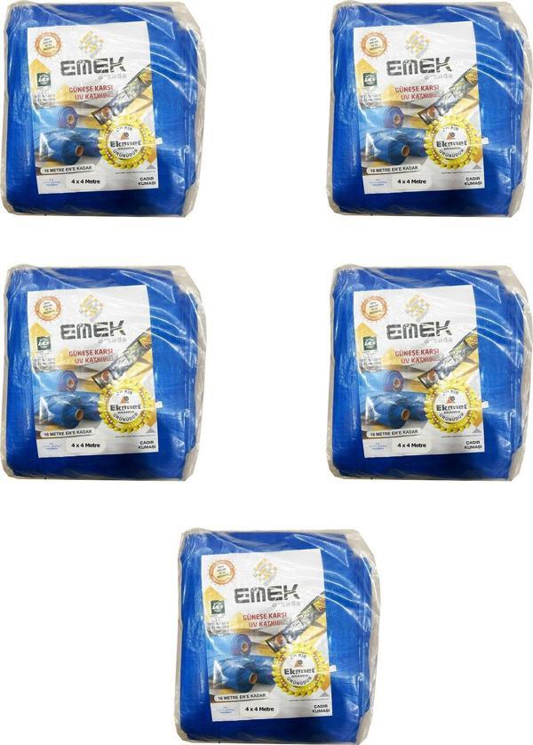 Emek Çadır Kumaşı Branda Tente UV Güneşlik Gölgelik Koruma Yağmur Su Geçirmez - 4x4 Metre - 5 Paket - Image 1