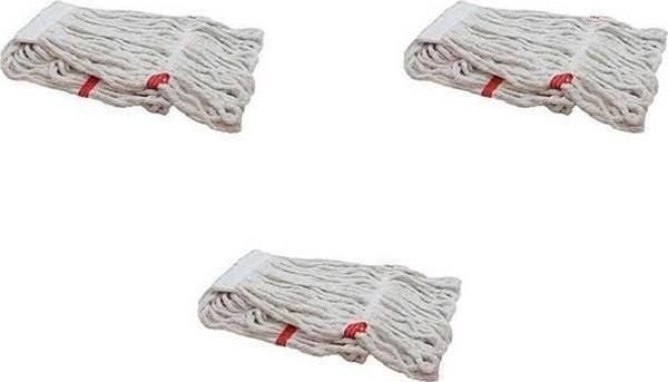 Cod-Ex Dar Yedek Islak Mop Püskül Paspas Başlığı - Pamuklu - Beyaz - 17 Cm. - 450 Gr. - 3 Adet - Image 1