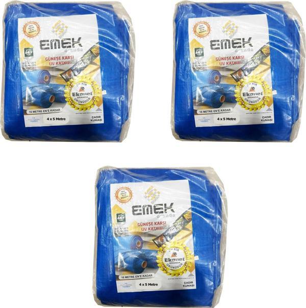 Emek Çadır Kumaşı Branda Tente UV Güneşlik Gölgelik Koruma Yağmur Su Geçirmez - 4x5 Metre - 3 Paket - Image 1