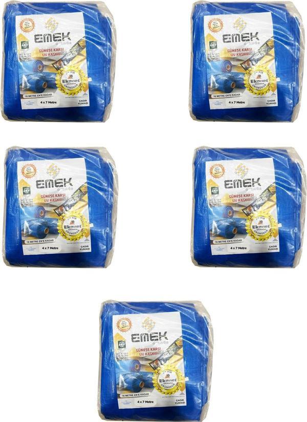 Emek Çadır Kumaşı Branda Tente UV Güneşlik Gölgelik Koruma Yağmur Su Geçirmez - 4x7 Metre - 5 Paket - Image 1