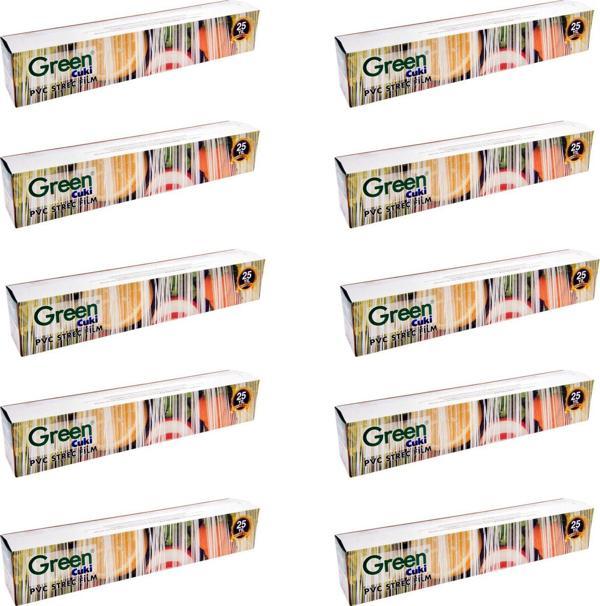 Green PVC Streç Film Folyo - Gıdaya Uygun - 9 Mikron - 45 Cm. x 300 Metre - 10 Paket - Image 1