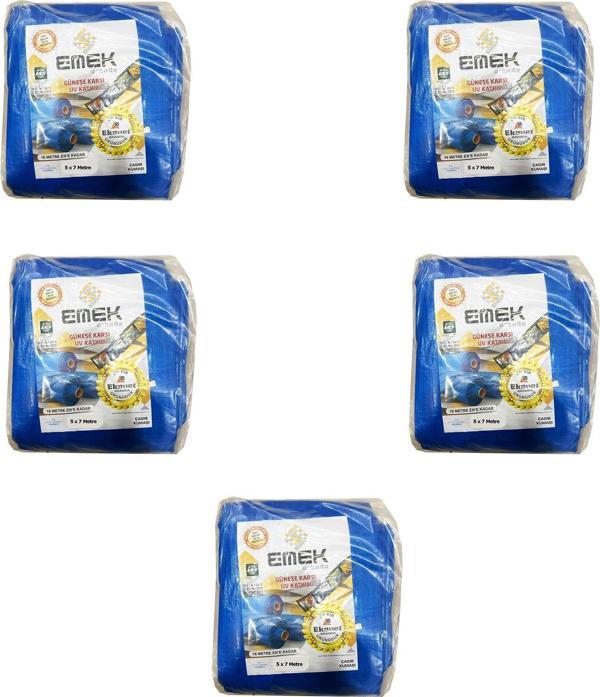 Emek Çadır Kumaşı Branda Tente UV Güneşlik Gölgelik Koruma Yağmur Su Geçirmez - 5x7 Metre - 5 Paket - Image 1