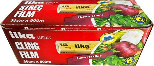 İlka Şeffaf Mutfak Rulo Streç Film Folyo - 30 Cm. x 500 Metre - Gıdaya Uygun - 1 Paket - Image 1