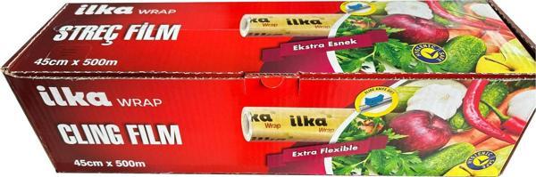 İlka Şeffaf Mutfak Rulo Streç Film Folyo - 45 Cm. x 500 Metre - Gıdaya Uygun - 1 Paket - Image 1