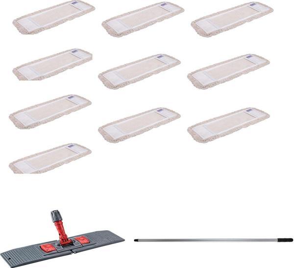 Tablet Palet Nemli Yedek Mop Takımı Seti - 10 Ad 50 Cm. Nemli Mop + Katlanır Aparat + Metal Sap - Image 1