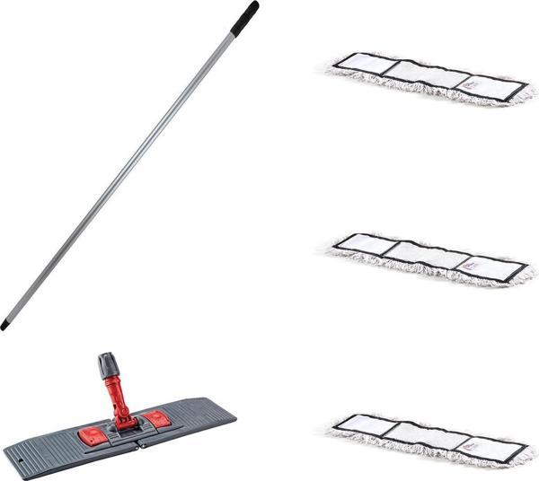 Tablet Palet Nemli Yedek Mop Takımı Seti - 3 Ad 40 Cm. Nemli Mop + Katlanır Aparat + Metal Sap - Image 1