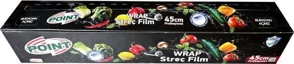 Point Şeffaf Mutfak Rulo Streç Film Folyo - 45 Cm. x 250 Metre - Gıdaya Uygun - 1 Paket - Image 1
