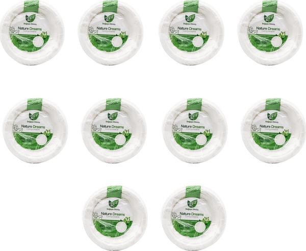 Roll-Up Nature Ekolojik Karton Kağıt Parti Tek Kullanımlık Tabak - 18 Cm. - 50 Adetlik 10 Paket - Image 1