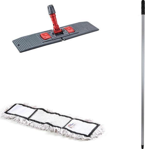 Tablet Palet Nemli Yedek Mop Takımı Seti - 80 Cm. Nemli Mop + Katlanır Aparat + Metal Vidalı Sap - Image 1