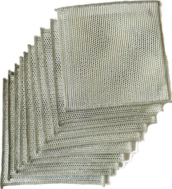 Bulaşık Ovma Ovalama Yanmış Yağ Ağır Kir Bezi Teli Telli Bez - 20x20 Cm. - 10 Adetlik Paket - Image 1