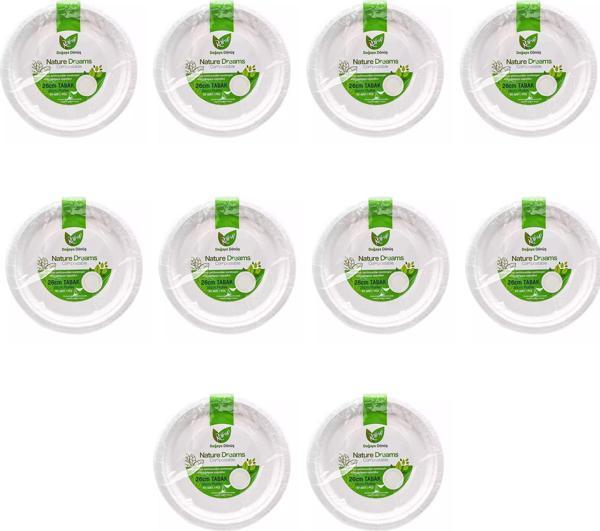 Roll-Up Nature Ekolojik Karton Kağıt Tek Kullanımlık Tabak - 26 Cm. - 50 Adetlik 10 Paket - Image 1
