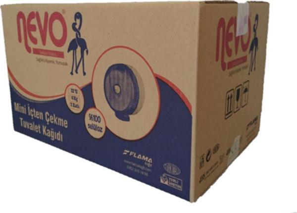 Nevo İçten Çekme Cimri Small Beyaz Rulo Tuvalet Kağıdı - 4 Kg - 2 Kat - 12 Adetlik Koli - Image 1