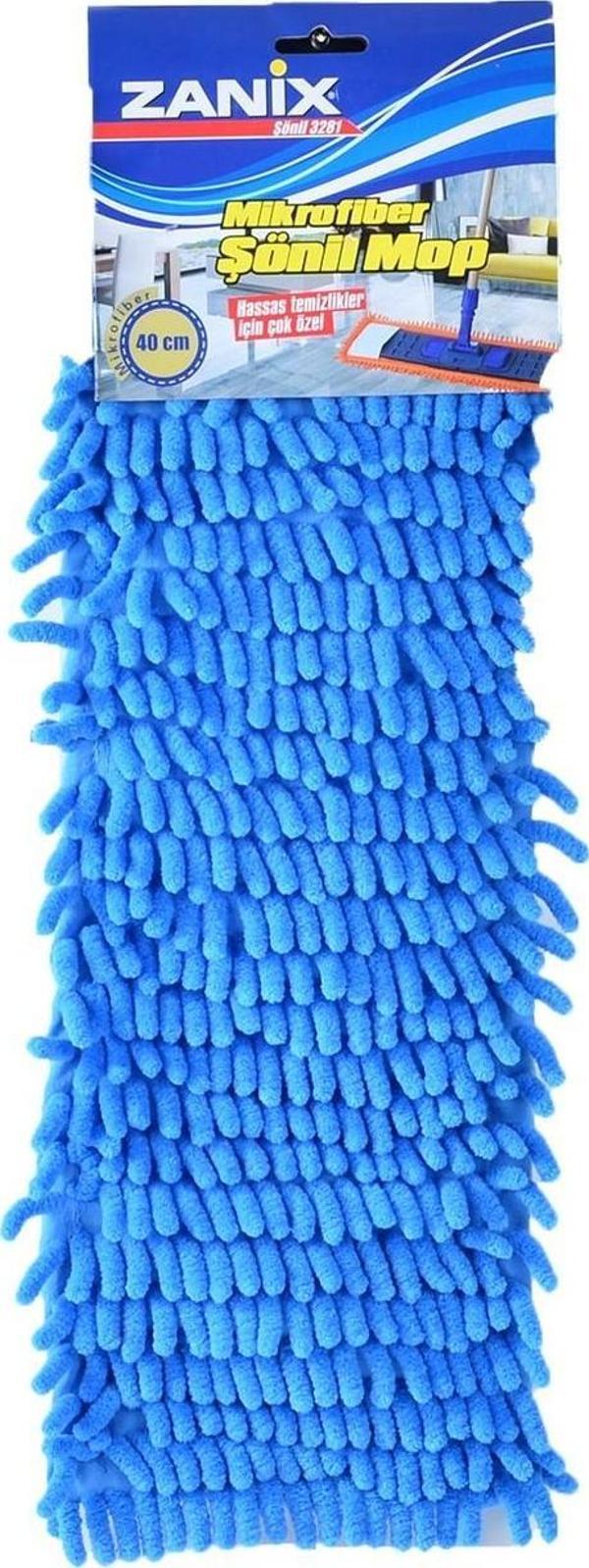 Zanix Mikrofiber Islak Kuru Nemli Makarna Şönil Palet Tablet Mop Yedeği - 40 Cm. - 1 Adet - Image 1
