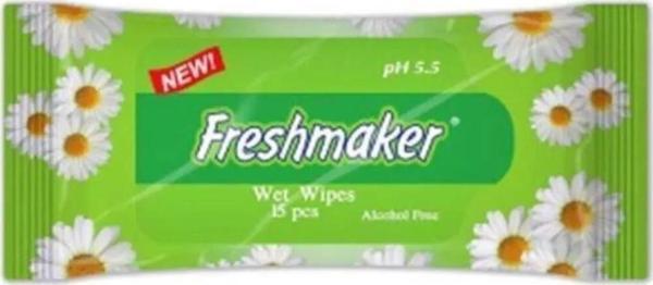 Freshmaker Islak Cep Mendil - Alkolsüz ve pH Dengelenmiş - Çiçeksi Kokular - 15 Adetlik 1 Paket - Image 1