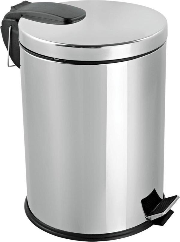 Efor Paslanmaz 430 Krom Metal İç Kovalı Pedallı Ofis Banyo Mutfak Çöp Kutusu Kovası - 40 Litre - Image 1