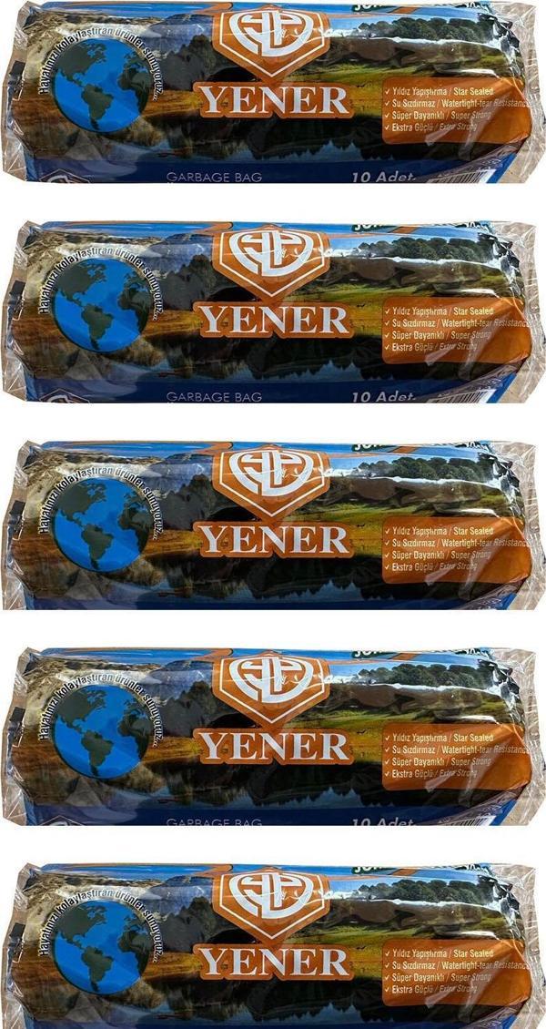 Yener Endüstriyel Jumbo Çöp Torbası Poşeti - 2 Kat - Siyah - 300 Gr. - 80x110 Cm. -10 Adetlik 5 Rulo - Image 1
