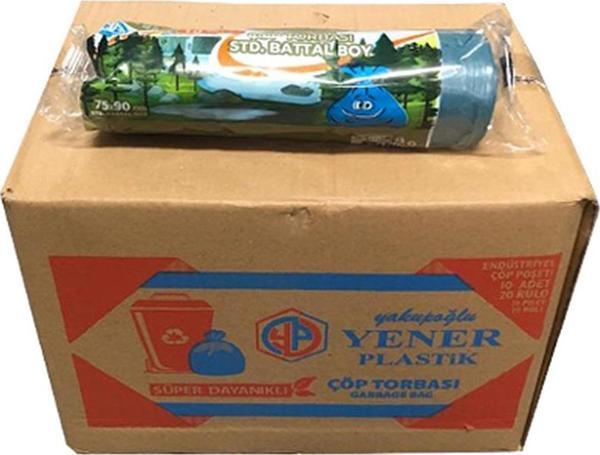 Yener Endüstriyel Jumbo Çöp Torbası Poşeti - 2 Kat - Siyah - 400 Gr. - 80x110 Cm. -10 Adetlik 20Rulo - Image 1
