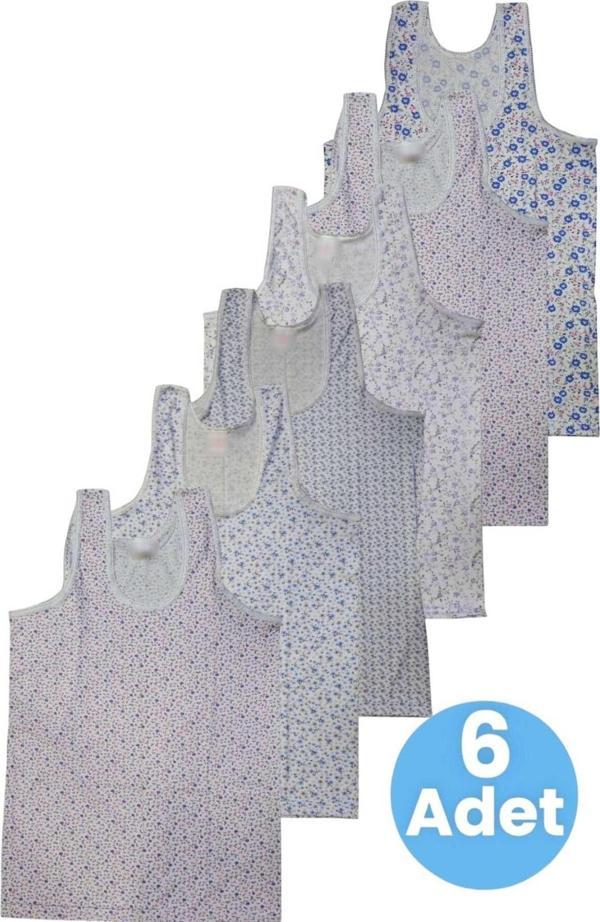 Uniquetrenders Kadın Desenli Kalın Askılı 6'Lı Atlet Çok Renkli 2XL - Image 1