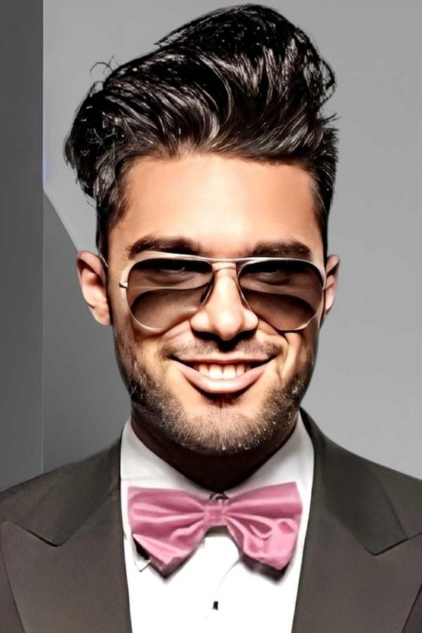 Uniquetrenders Erkek Düz Renk Saten Papyon Pembe  - Image 1