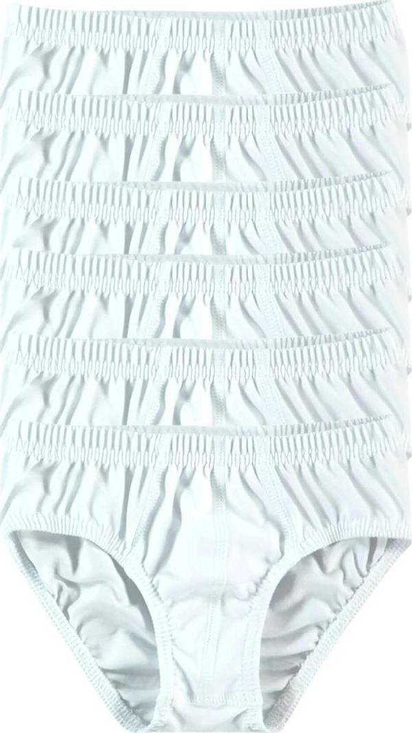 Uniquetrenders Erkek Çocuk Pamuklu Slip Külot 6'Lı Paket Beyaz 12-13 Yaş - Image 1