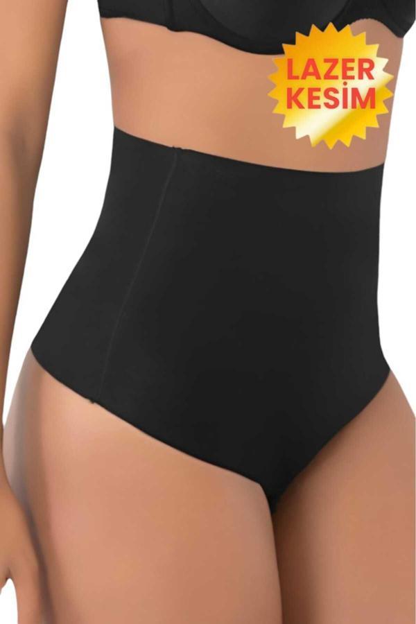 Uniquetrenders Kadın Lazer Kesim İnceltici Ve Toparlayıcı String Korse Siyah S-M - Image 1