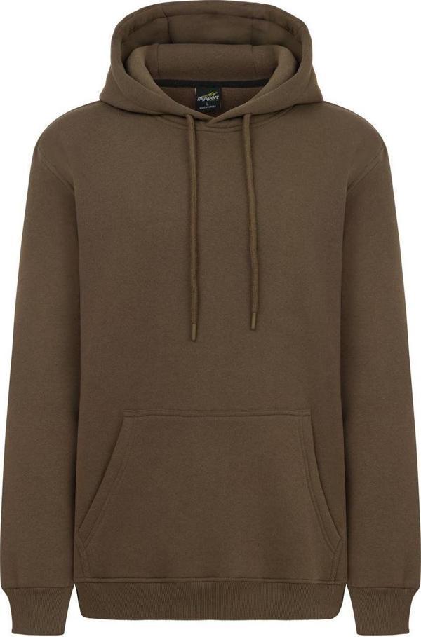 Mysport  5017  Erkek Yumuşacık Kapüşonlu Organik Pamuk Kanguru Cepli Regular Kahverengi Sweatshirt - Image 1