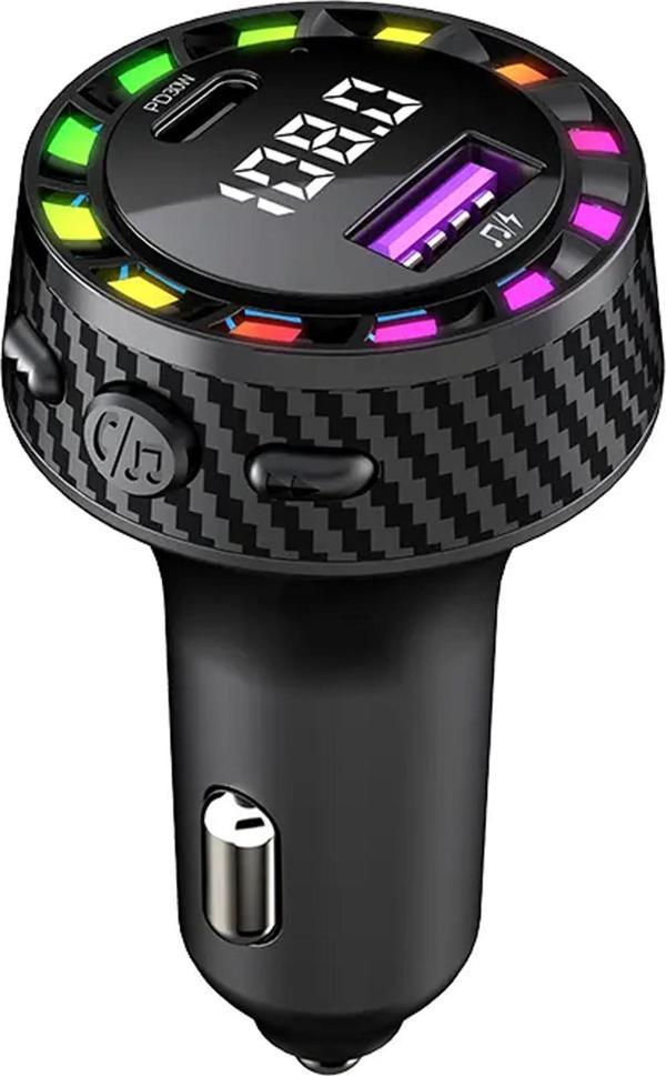 RGB Işıklı 5.3 Bluetoothlu 30W USB Type C Hızlı Şarjlı Araç Kiti - MP3 Çalar, Eller Serbest Modlu - Image 1