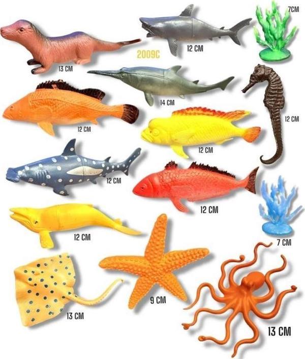 14 Parça Deniz Okyanus Hayvanları Seti 2009C - Image 1