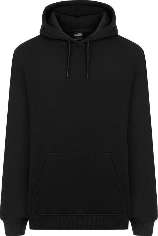 Mysport  5017  Erkek Yumuşacık Kapüşonlu Organik Pamuk Kanguru Cepli Regular Siyah Sweatshirt - Image 1