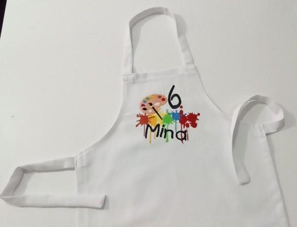 Moms And Babies Çocuk Resim  Mutfak Ve Etkinlik Ana Okulu Önlüğü Su Tutmaz Kumaş İsme Özel Nakış Desenli 1 - 14 Yaş - Image 1