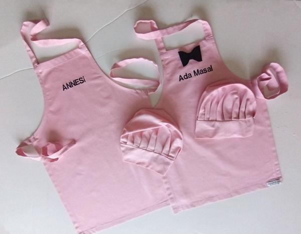 Moms And Babies Anne Kız-Erkek Çocuk Mutfak Ve Etkinlik Önlüğü Pembe 0-12 Yaş Beden - Image 1