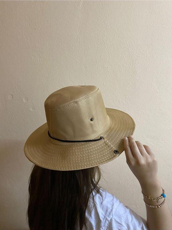 Reva Unisex Yazlık Katlanabilir Safari Fötr Şapka - Çıtçıtlı Ve İp Detaylı - Image 1