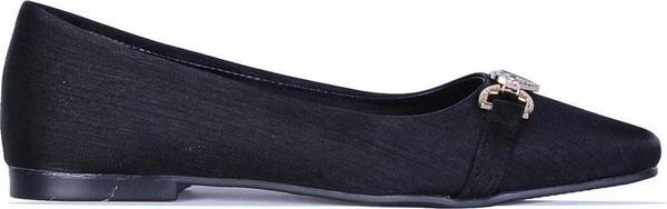 Scarletta S5 Siyah Saten Kadın Babet Ayakkabı - Image 1