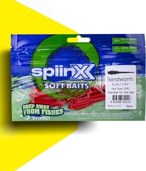 SPIINX SANDWORM SİLİKON 9CM 8P HOT RED - Image 1