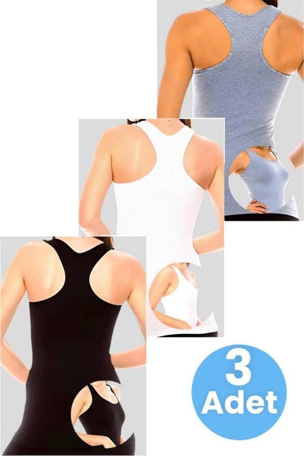 Uniquetrenders Kadın Sporcu Atlet Fitness Atlet Pilates Atlet Yoga Atlet 3 Renk Gri - Beyaz - Siyah Standart - Image 1