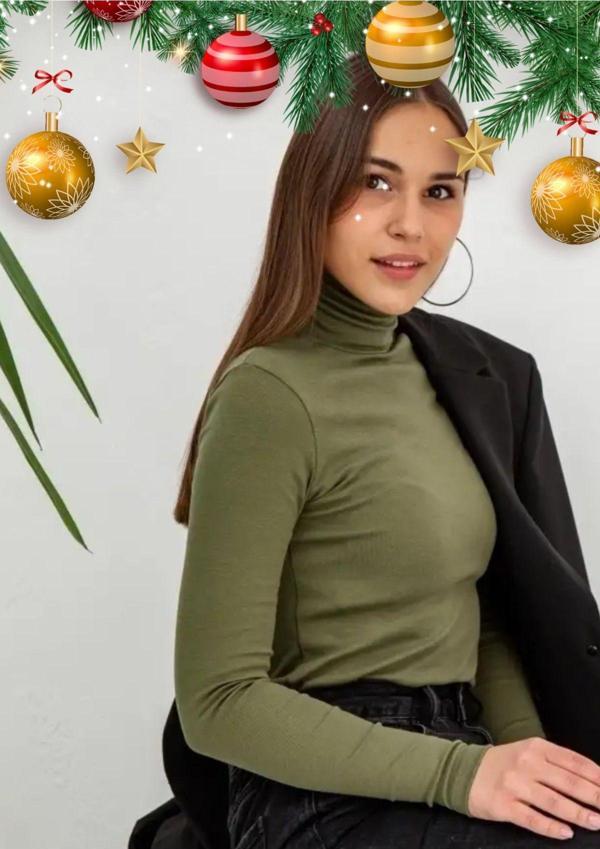 Black Premium Yılbaşı Özel Çam Yeşil Balıkçı Yaka Body 1.Sınıf Kaşkorse Özel Renk Kumaş Sınırlı Sayıda - Image 1