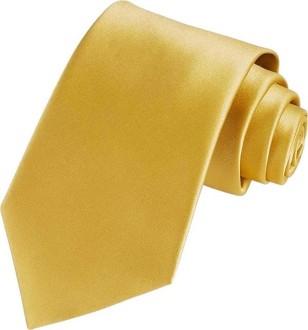 Uniquetrenders Erkek Saten Kravat Altın - Sarı  - Image 1