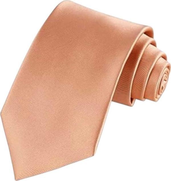Uniquetrenders Erkek Saten Kravat Somon  - Image 1