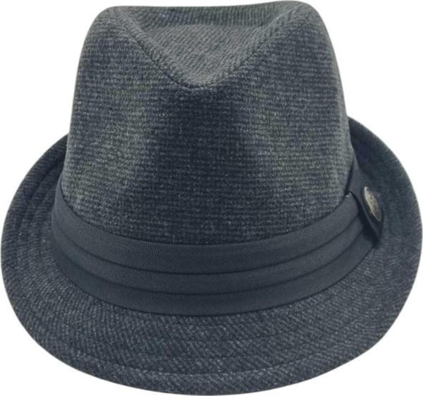 Uniquetrenders Kadın Lüks Trilby Desenli Kaşe Fötr Şapka Koyu Füme  - Image 1