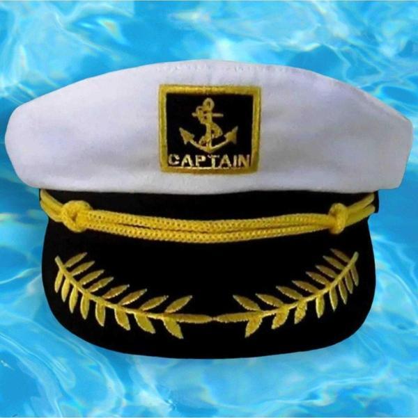 Uniquetrenders Çocuk Denizci Kaptan Şapka Lacivert - Beyaz 55 cm - Image 1