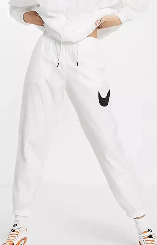 Nike Sportswear Essential Mid Rise Loose Fit Women's Easy Woven Pants Kadın Büyük Beden Eşofman Altı Beyaz - Image 1