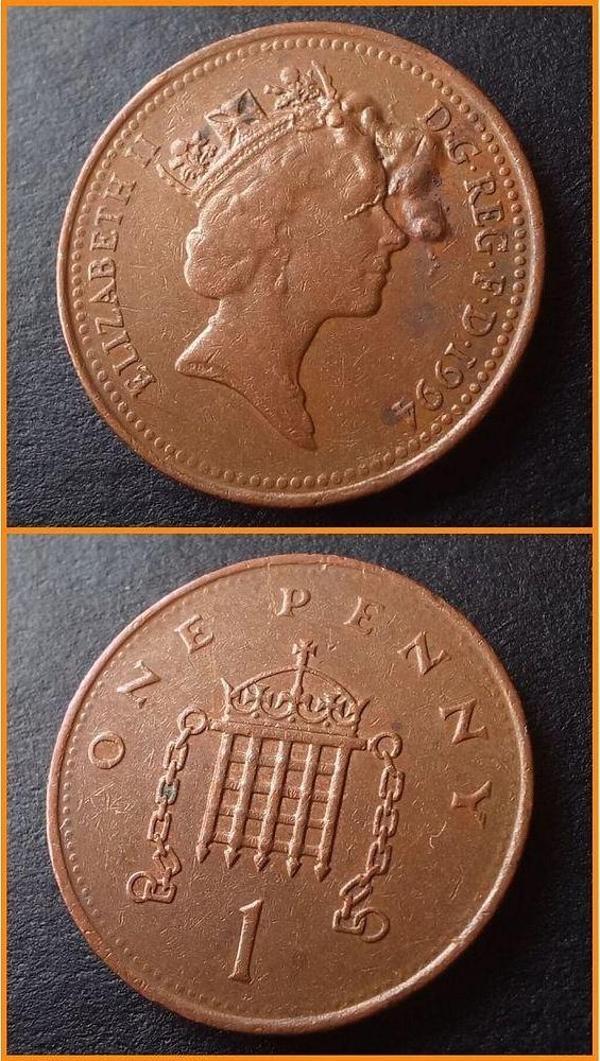 Escoines Koleksiyon 39963680e8aba7acaa 1994 Ingiltere One Penny Ççt (HATALI/NADİR) Eski Madeni Para - Image 1