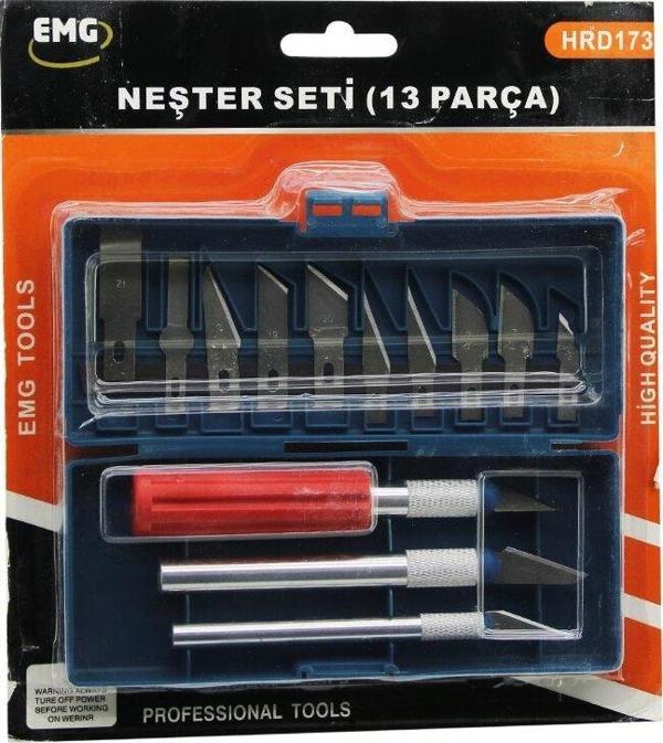 13 PCS  NEŞTER SETİ 13 FARKLI AÇI - ŞEKİLLİ UÇ   3 FARKLI KALINLIK - AĞIZLIKLI METAL SAP (2818) - Image 1