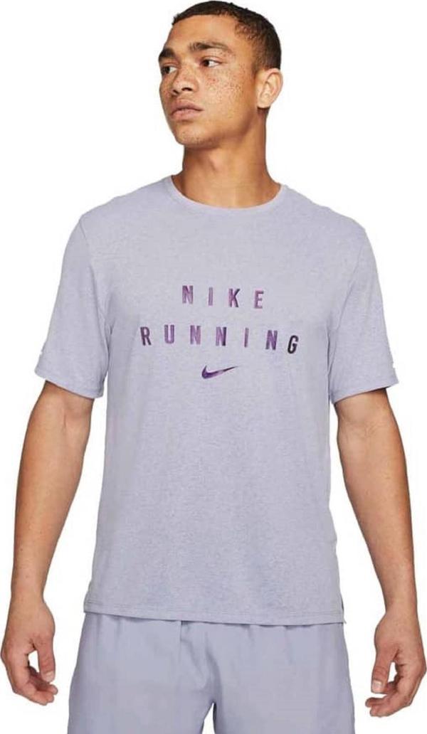 Nike Running Dri-Fit Run Division Reflect Reflektörlü Mor Tişört - Image 1