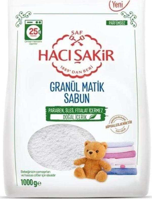 Hacı Şakir Granül Matik Çamaşır Deterjanı 1000 gr - Image 1