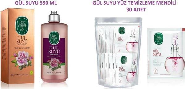 Eyüp Sabri Tuncer Gül Suyu 350 ML VE Gül Suyu Yüz Temizleme Mendili 30 ADET - Image 1