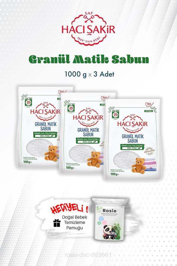 1000 gr 3 Adet Hacı Şakir Granül Matik Çamaşır Deterjanı ve ROSIE - Image 1
