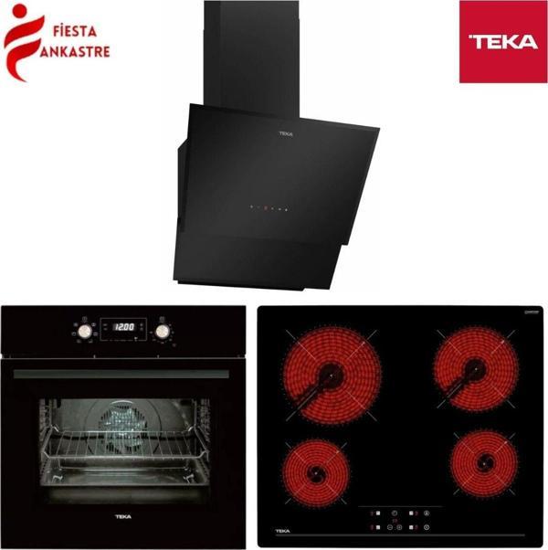 Teka Chef 9 Siyah Ankastre Set ( Hak 627 Bk Fırın Tz 6415 Ankastre Ocak Tvt 60.1 Davlumbaz ) - Image 1