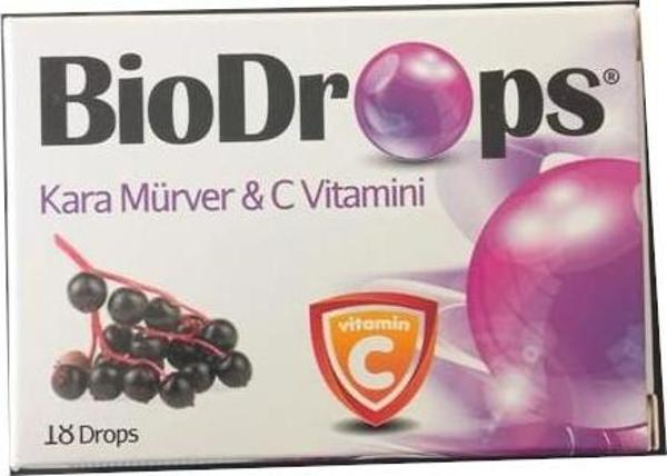 BİODROPS KARA MÜRVER C VİTAMİNİ 18 PASTİL - Image 1