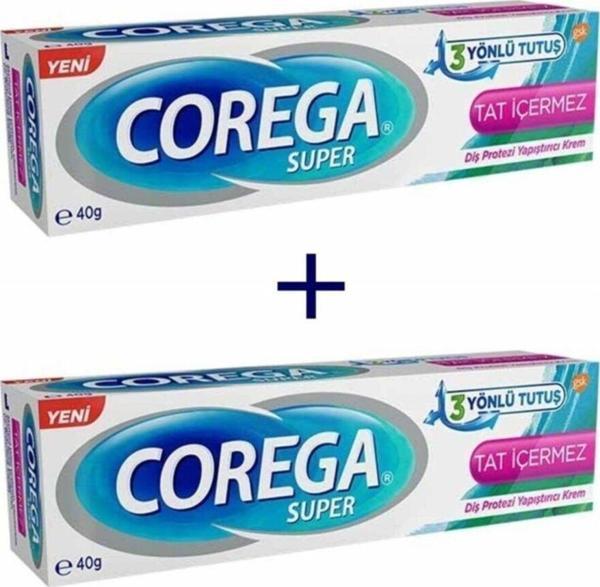 Süper 3 Yönlü Tutuş Diş Protez Yapıştırıcı Krem Tat Içermez 40 Gr - 2 Adet - Image 1